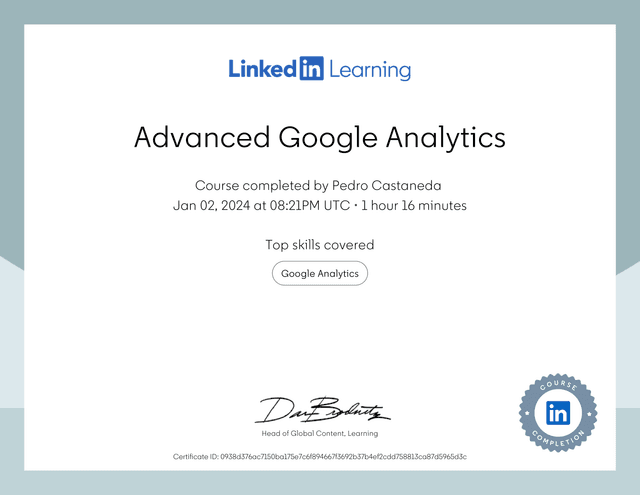 Advanced Google Analytics certification