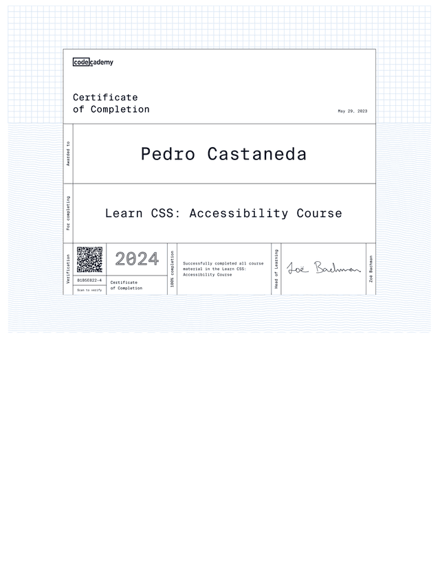 CSS Certification, Codecademy