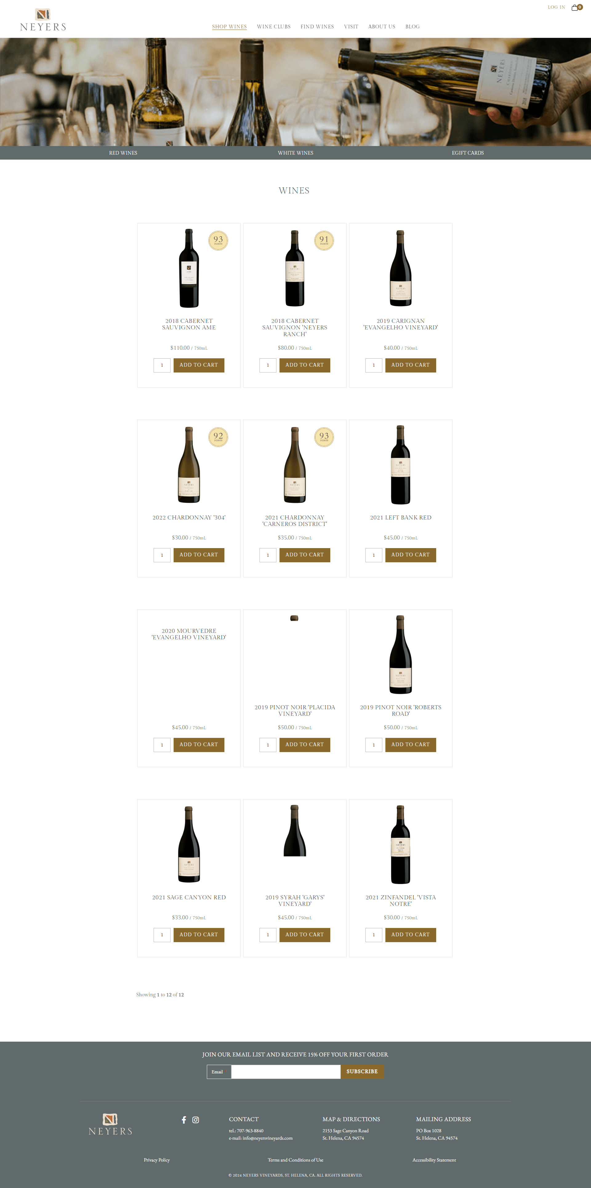 Neyers Vineyards wines page