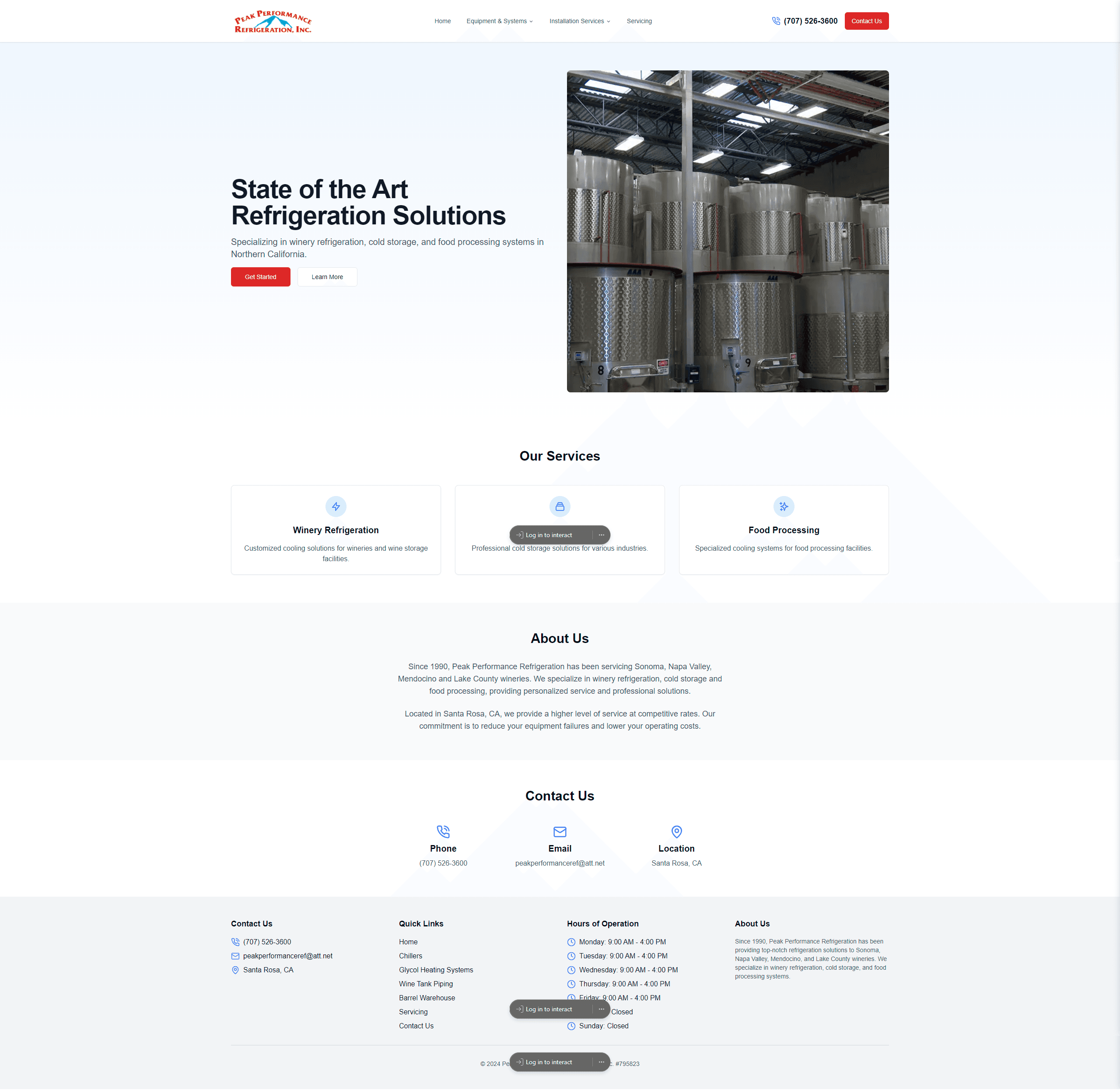 Peak Performance Refrigeration home page