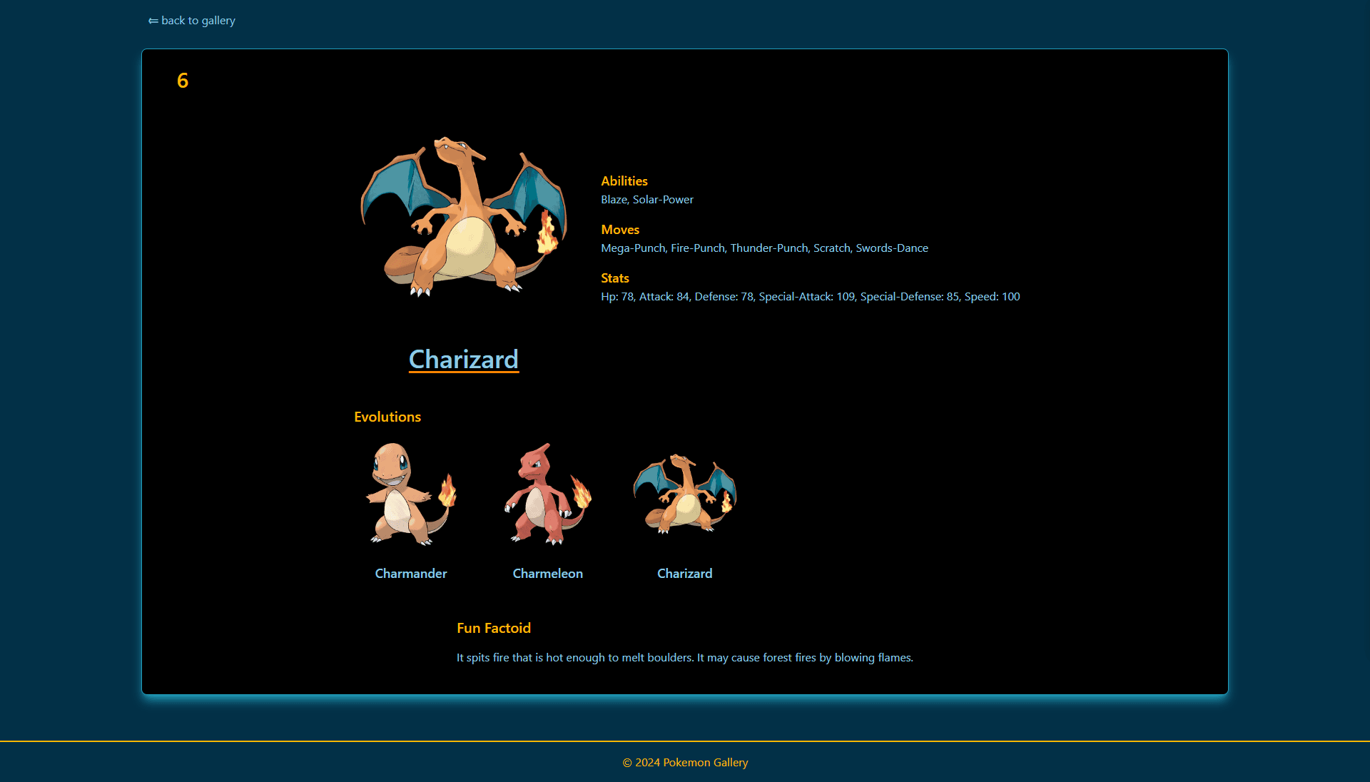 Pokedex details page